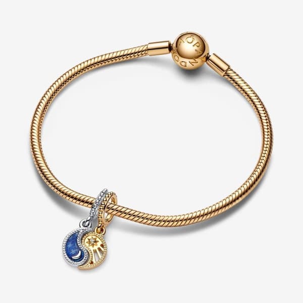 Pandora Tvåfärgad delbar Sun & Moon Dingle Charm