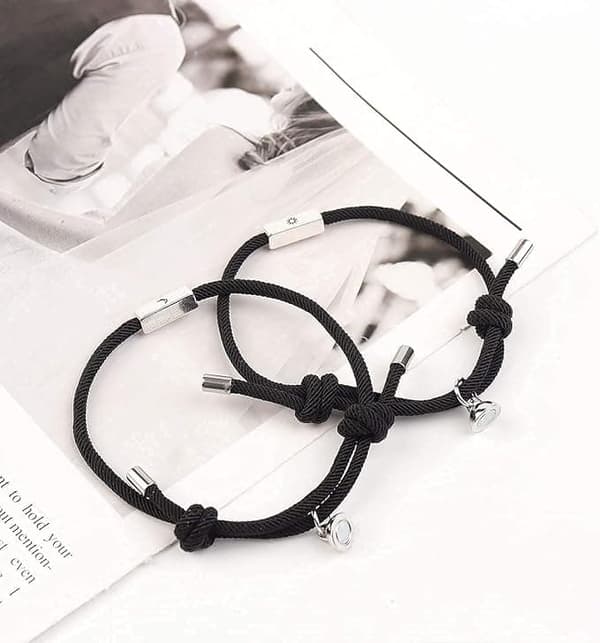 2st magnetiska pararmband för kvinnor män, löften om evig kärlek Justerbara smyckengåvor till älskare Pojkvän Bästa vän