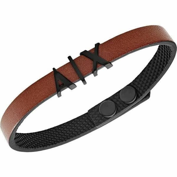 Armband - ARMANI EXCHANGE - AXG0054001 - Läder - Brun - För Herr