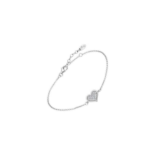 Lotus Silver armband för kvinnor Silver Heart Jeweled - Senora Moments - LP3125-2/1