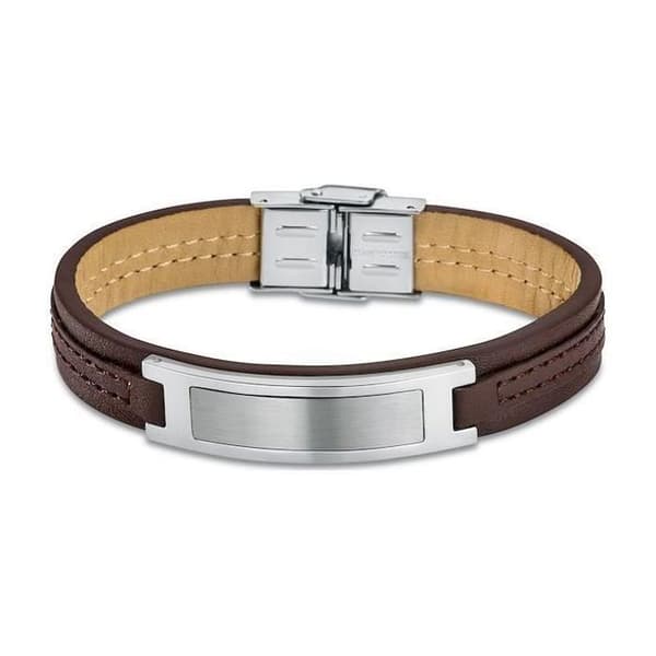 Armband - LOTUS - LS1808-2-1 - Brunt läder - Rostfritt stål - 12 mm