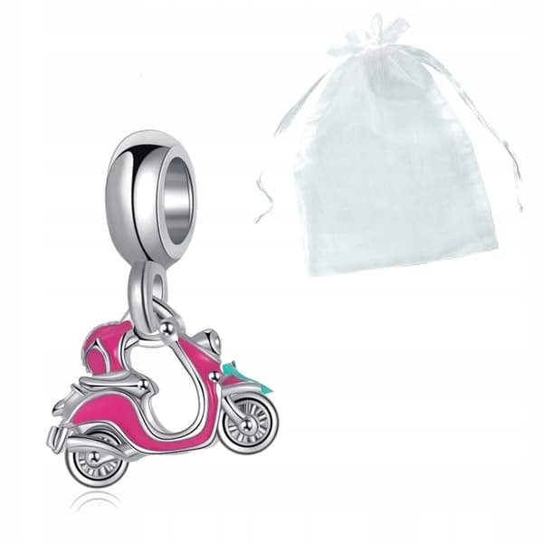 Charms motorcykel scooter Vespa pink Smukt vedhæng til gave