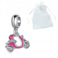 Miniatyrbillede 1 af 2: Charms motorcykel scooter Vespa pink Smukt vedhæng til gave