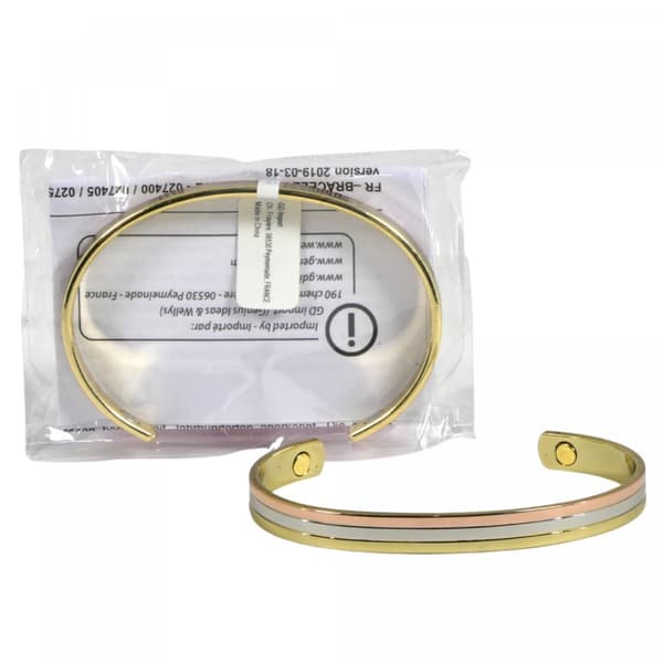 Magnetiskt Armband - Trefärgat i koppar, guld & silver