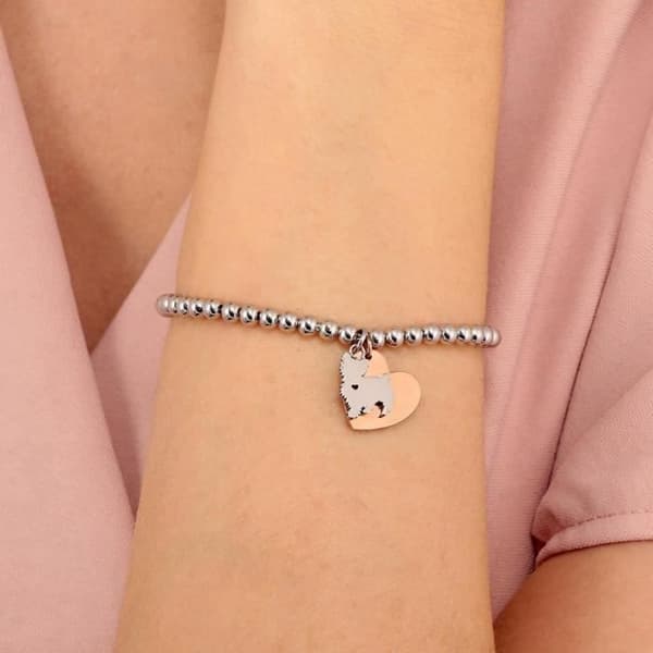 Armband - Den Lilla Historien - LPS05AQI05 - Rostfritt stål - Rosa hjärta - Yorkshireterrier