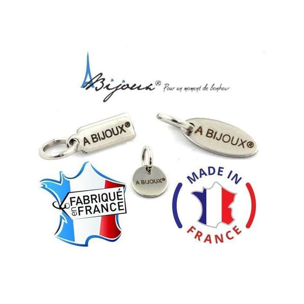Armband - ABIJOUX - Svart agat + Hematitt kvarts - 8 mm - Lengde 19-20 cm - Laget i Frankrike