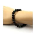 Miniatyrbild 2 av 6: Stenar och mineraler. Black Agate + Zambian Emerald Beaded Armband 8 mm. Tillverkad i Frankrike.