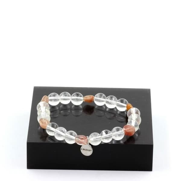 Armband - A Bijoux - Röda rutilkvarts - 8 mm pärlor - Längd 19-20 cm - Unisex