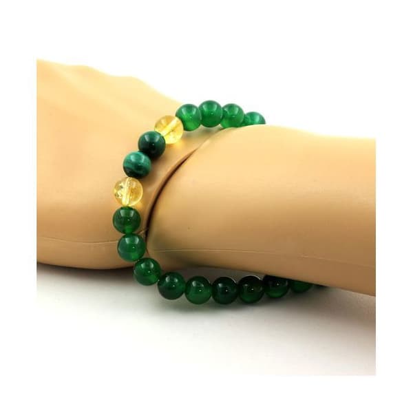 Armband - ABIJOUX - Kongo Malakit - Citrin - Grön agat - 8 mm