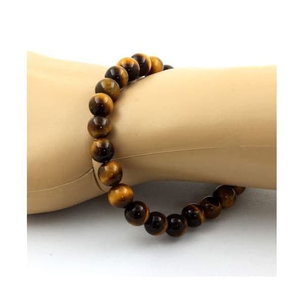 Armband i Tigeröga - ABIJOUX - 8mm - Längd 19-20cm - Brun - Unisex