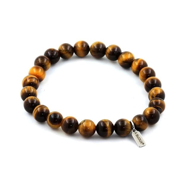 Armband i Tigeröga - ABIJOUX - 8mm - Längd 19-20cm - Brun - Unisex