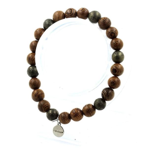 Armband - En Bijoux - Pyrit från Sydafrika - Trä - 8 mm - Längd 19-20 cm