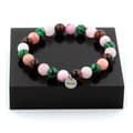 Miniatyrbild 1 av 6: Stenar och mineraler. Pink Opal Beads Armband + Red Tiger Eye + Pink Quartz + Made in France.