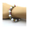Miniatyrbild 2 av 6: Stenar och mineraler. Howlite Beads Armband + Flerfärgad hematit 8 mm. Tillverkad i Frankrike.