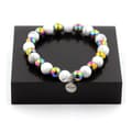 Miniatyrbild 1 av 6: Stenar och mineraler. Howlite Beads Armband + Flerfärgad hematit 8 mm. Tillverkad i Frankrike.