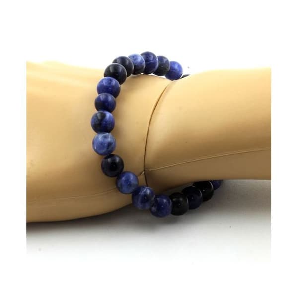 Armband - ABIJOUX - Sodalit 8 mm - Längd 19-20 cm - Blå - Unisex