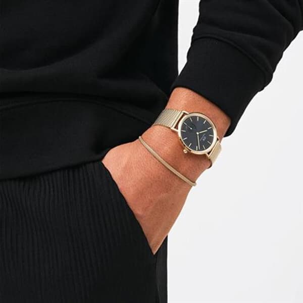 Armband i guldpläterad stålnätmode Perfekt par DW0040068 - Längd: 19,5 cm