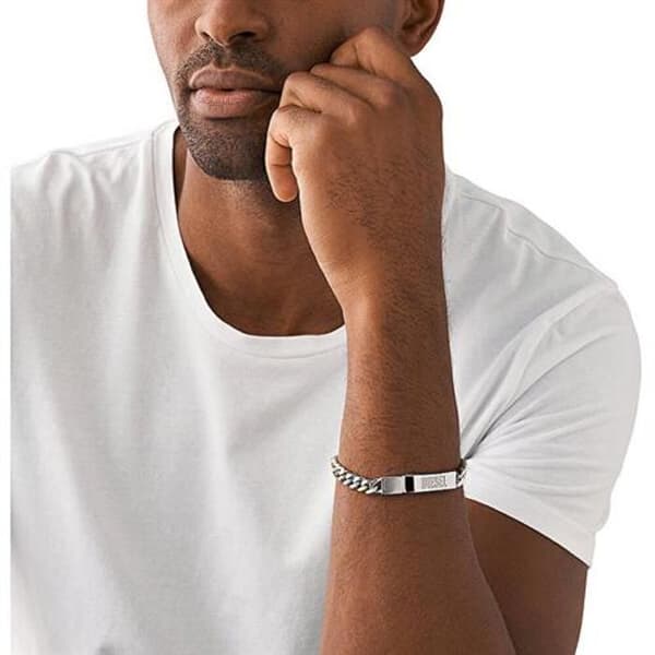 Tvåfärgad armband i stål för män DX1457931