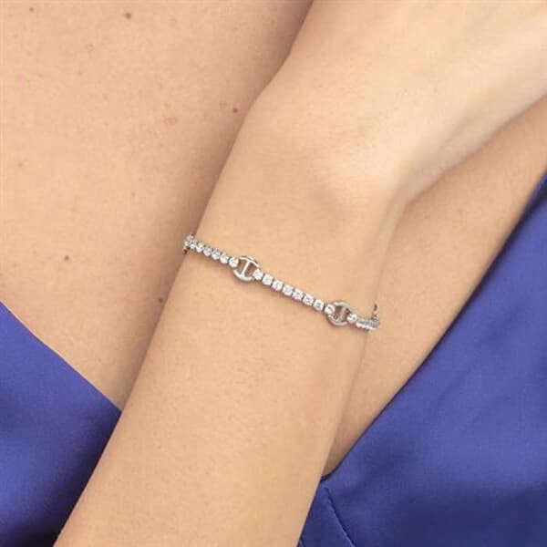Armband i glänsande stål med cubisk zirkon Desideri BEI076