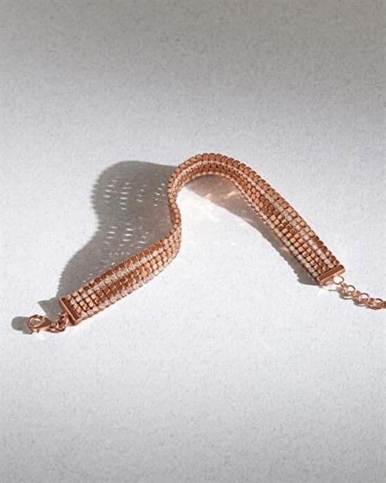 Skarpt silver armband med kubisk zirkon Cubica RZB034