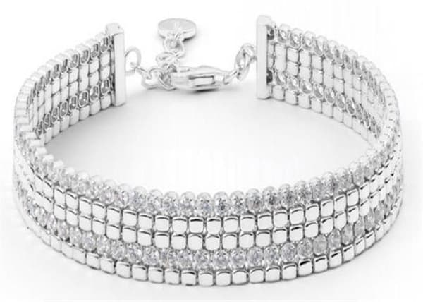 Skarpt silver armband med kubisk zirkon Cubica RZB034