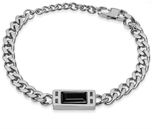 Elegant armband i stål med svart kristall VESB0627S-A-PET