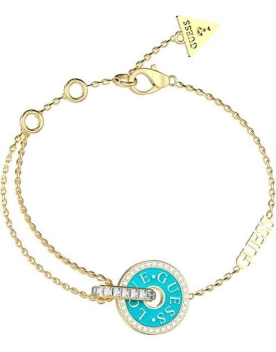 Armbands i guldpläterad med zirkon kubisk Love Guess JUBB04078JWYGTQ - Längd: 18,5 cm