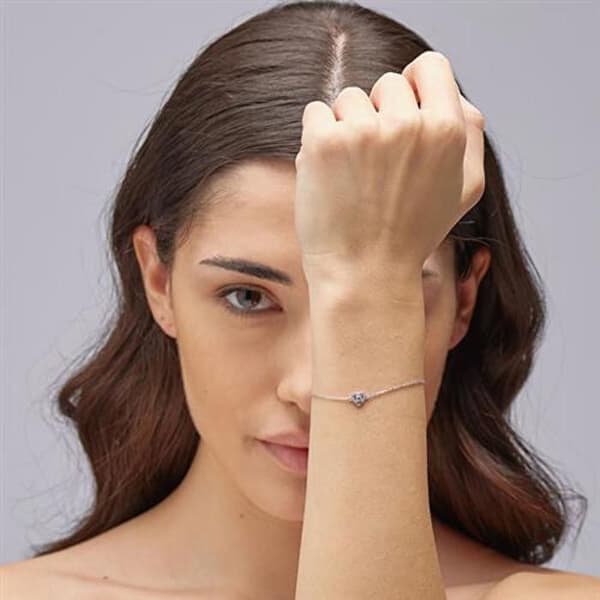Armband i silver Hjärta med kubisk zirkon Infinite White Fancy FIW139