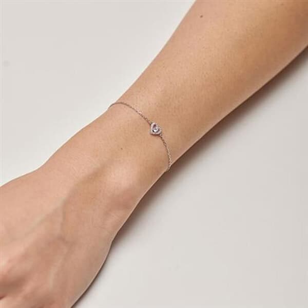 Armband i silver Hjärta med kubisk zirkon Infinite White Fancy FIW139