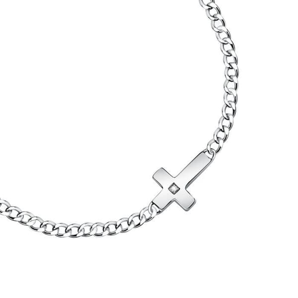 Armband i stål - MORELLATO - SKR64 - Man - Vit - 18.5+3.5CM - Vuxen - Zirkoniumoxid - Silverfärgad