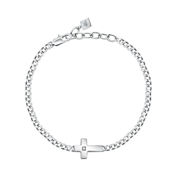 Armband i stål - MORELLATO - SKR64 - Man - Vit - 18.5+3.5CM - Vuxen - Zirkoniumoxid - Silverfärgad