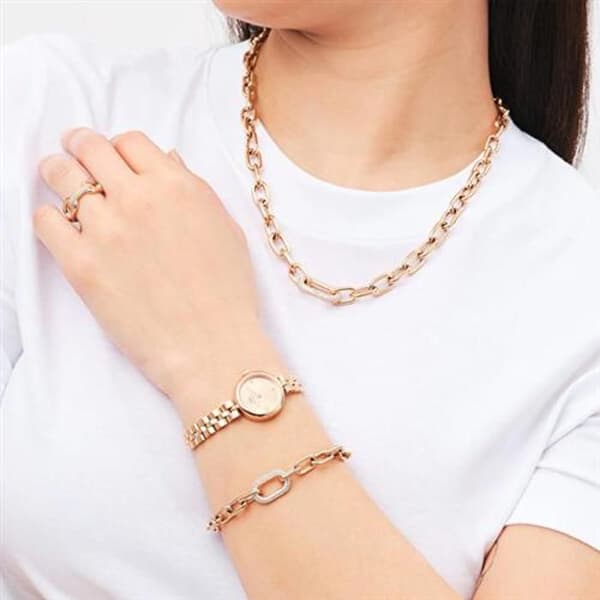 Lyxigt armband i bronze med kristaller Crystal Link DW00400572 - Längd: 17,5 cm
