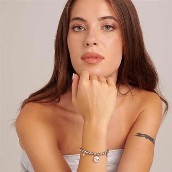 Armband kula i stål med lyckobringande Chakra BHKB158