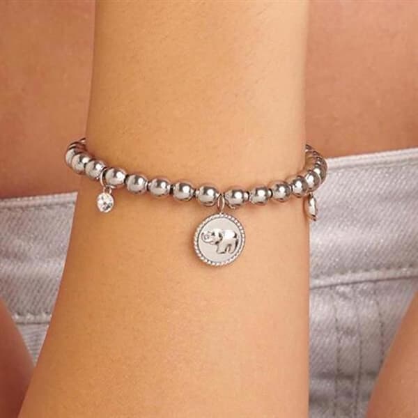 Armband kula i stål med lyckobringande Chakra BHKB158