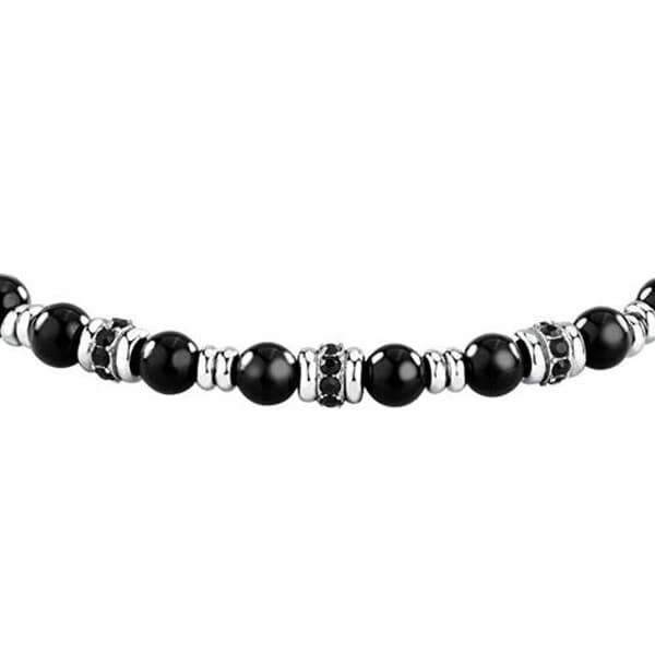 Armband för män i pärlor med onyx Pietre S1748