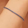 Miniatyrbild 3 av 4: Tennisarmband med fancy zircon kubisk frihetsblå FFB105