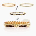 Miniatyrbild 3 av 4: Armband boll belagd med guld för kvinnor Saturne SB-G-3MM-ADD