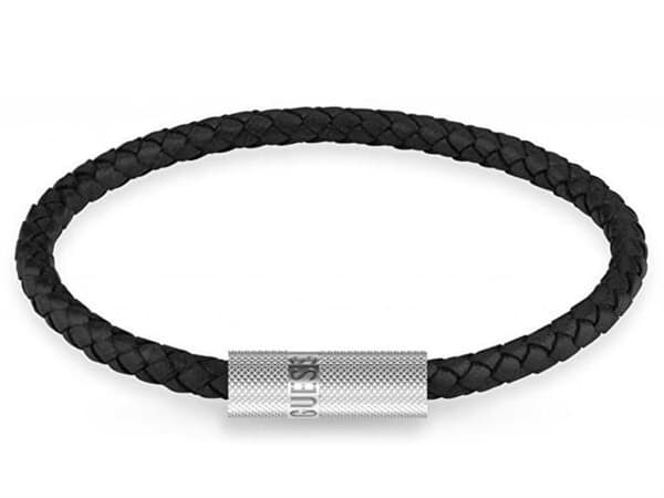 Armband i svart läder Blackjack JUXB03238JWSTBK - Längd: 20 cm