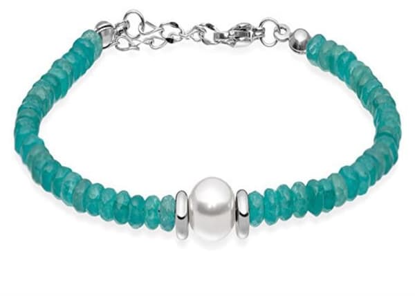 Armband i mjuka turkosa pärlor VESB0712S-B