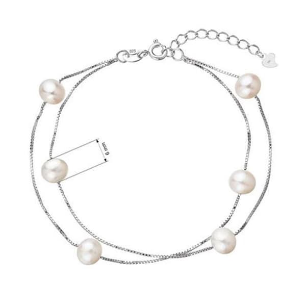 Fint dubbelarmband med sötvattenspärlor 23022.1