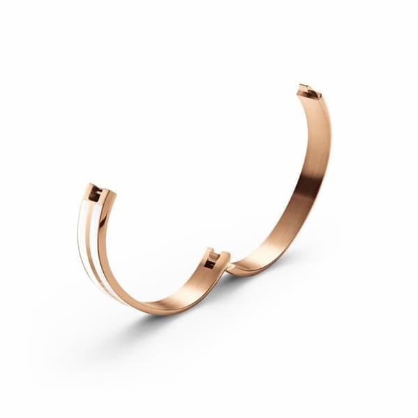 Daniel Wellington Emalie Infinite armband - roséguld/vit - L