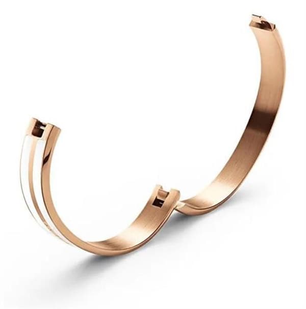 Daniel Wellington Emalie Infinite armband - roséguld/vit - L