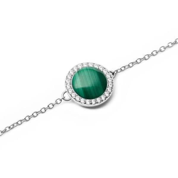 Elegant armband med malakit och kristaller DW00401437