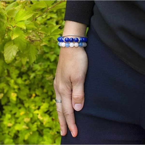 Armband i jadepärlor och benetomink 08/17, för kvinnor, SBE1039