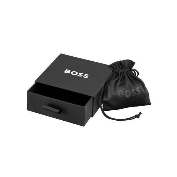 BOSS - Läderarmband Lander - Man - Svart
