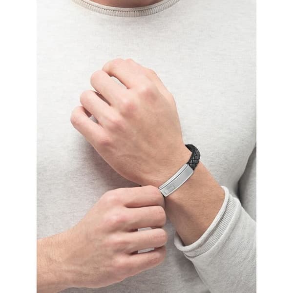 BOSS - Läderarmband Lander - Man - Svart