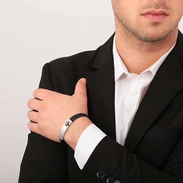 Svart läderarmband för män Moody Sqh20 - Morellato - Armband - Läder - Svart - Man