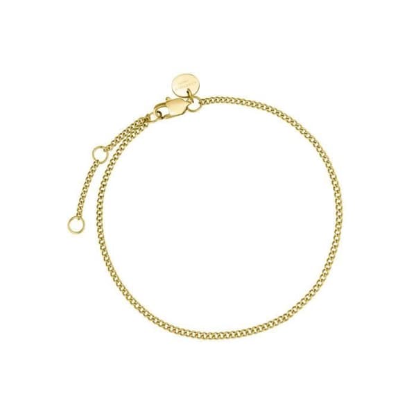 Rosafärgad Rosefield "Flat Curb Bracelet Gold" Guld