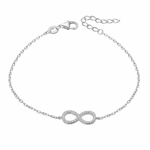 Armband Silver Beneto Med Kristaller Agb483 / 20, För Kvinnor