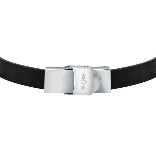 MORELLATO armband i gult stål och svart läder - 241707